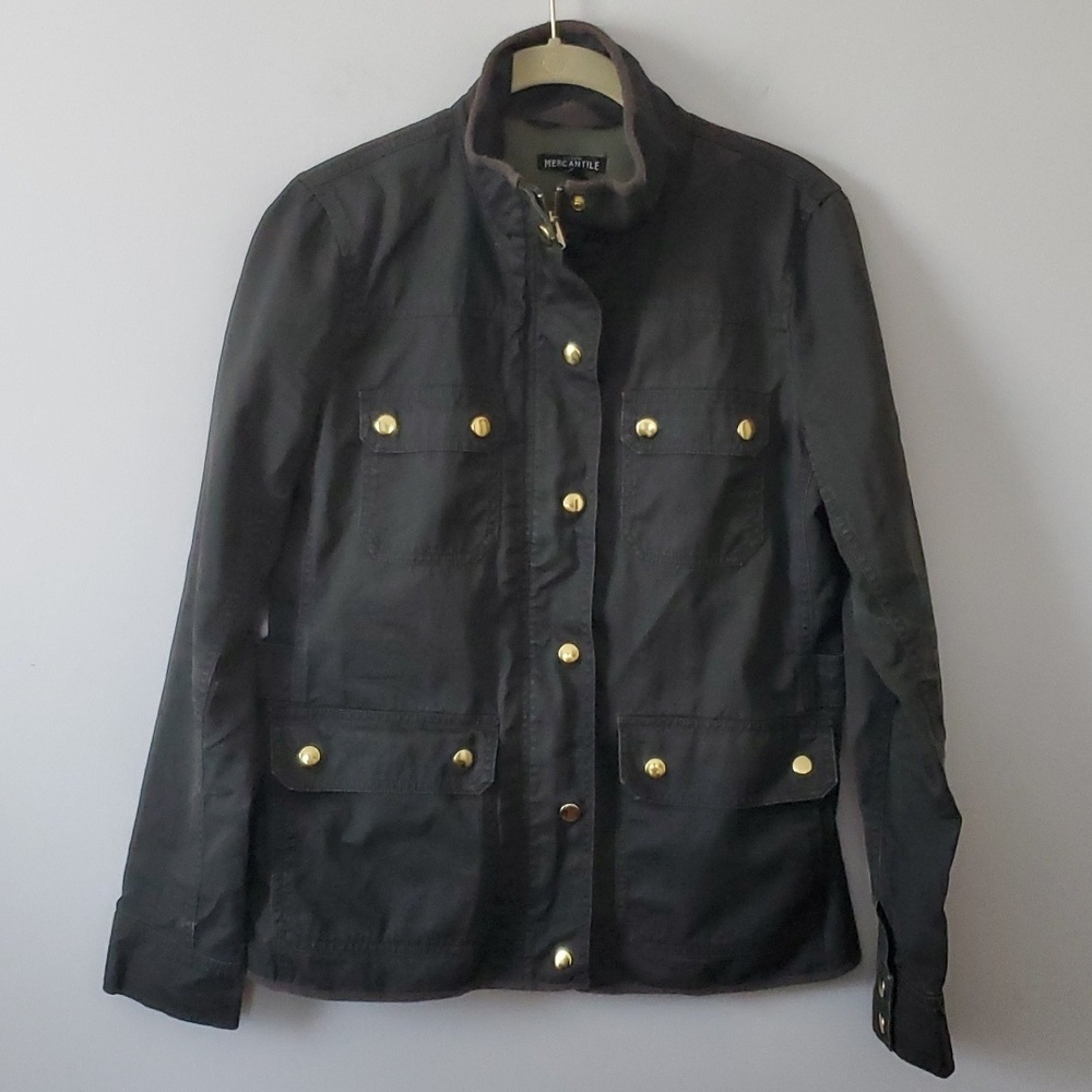 J.Crew Women's Utility Jacket Size Small Army Green Waxed